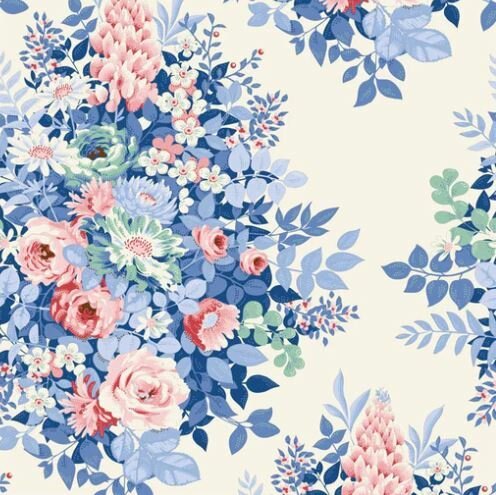 Tilda Whimsy Flower Cream – Something Blue Collectie - Stitch & Sew