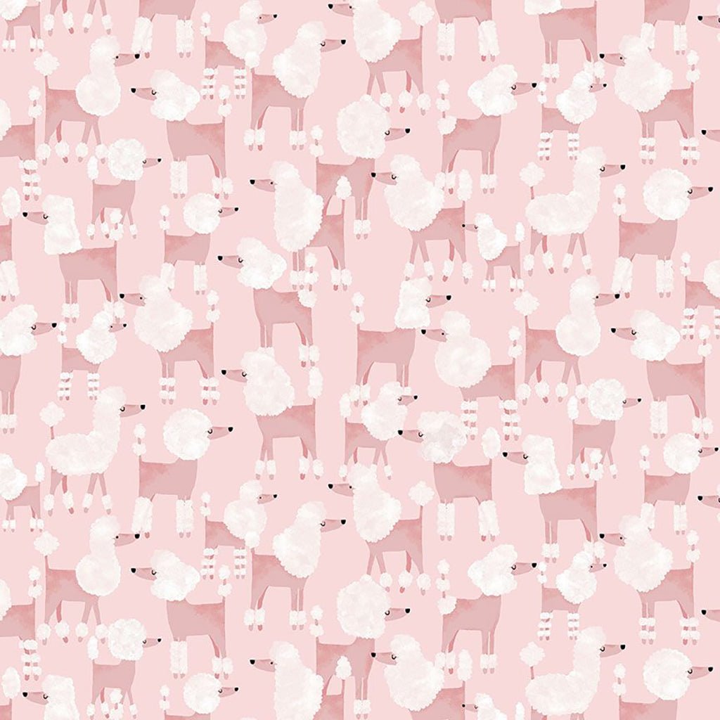 VERWACHT Poodles of Fun R3292 Blush – 100% katoen met poedelprint | Stitch & Sew - Stitch & Sew