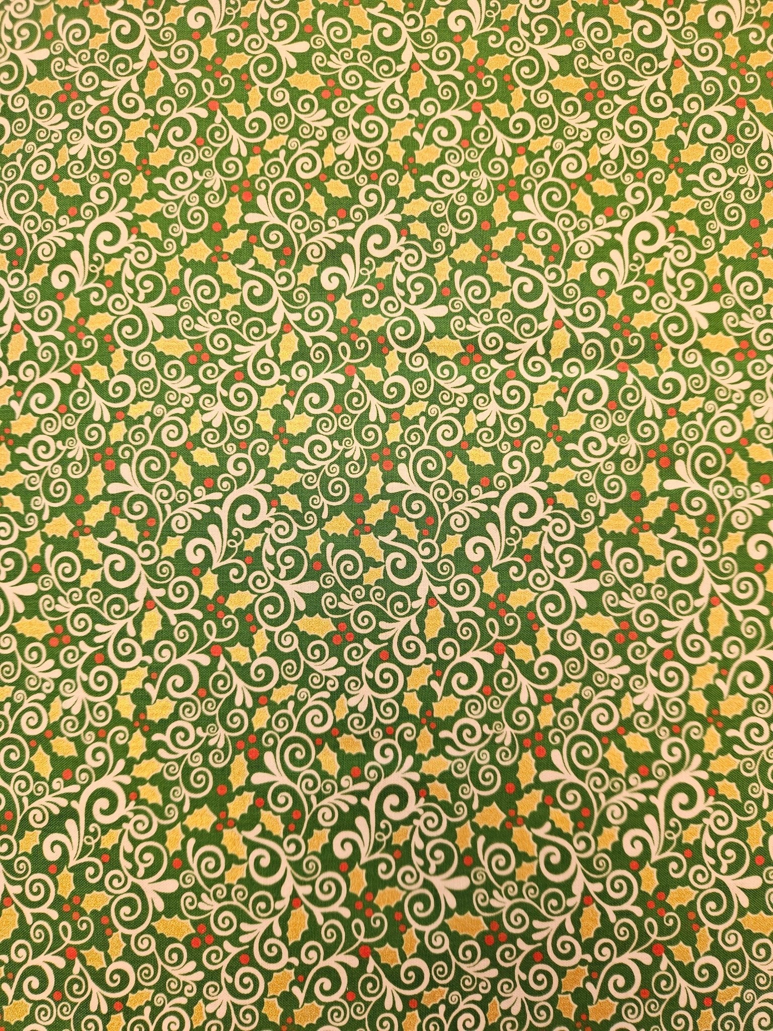 Vintage Holidays Quiltstof – Groen Rood Goud - Stitch & Sew