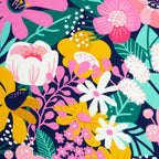Viscose Stof Bloemen – Ecovero Bloemenprint 100% - Stitch & Sew
