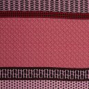 Viscose Webware met grafisch patroon in blauw en bordeaux
