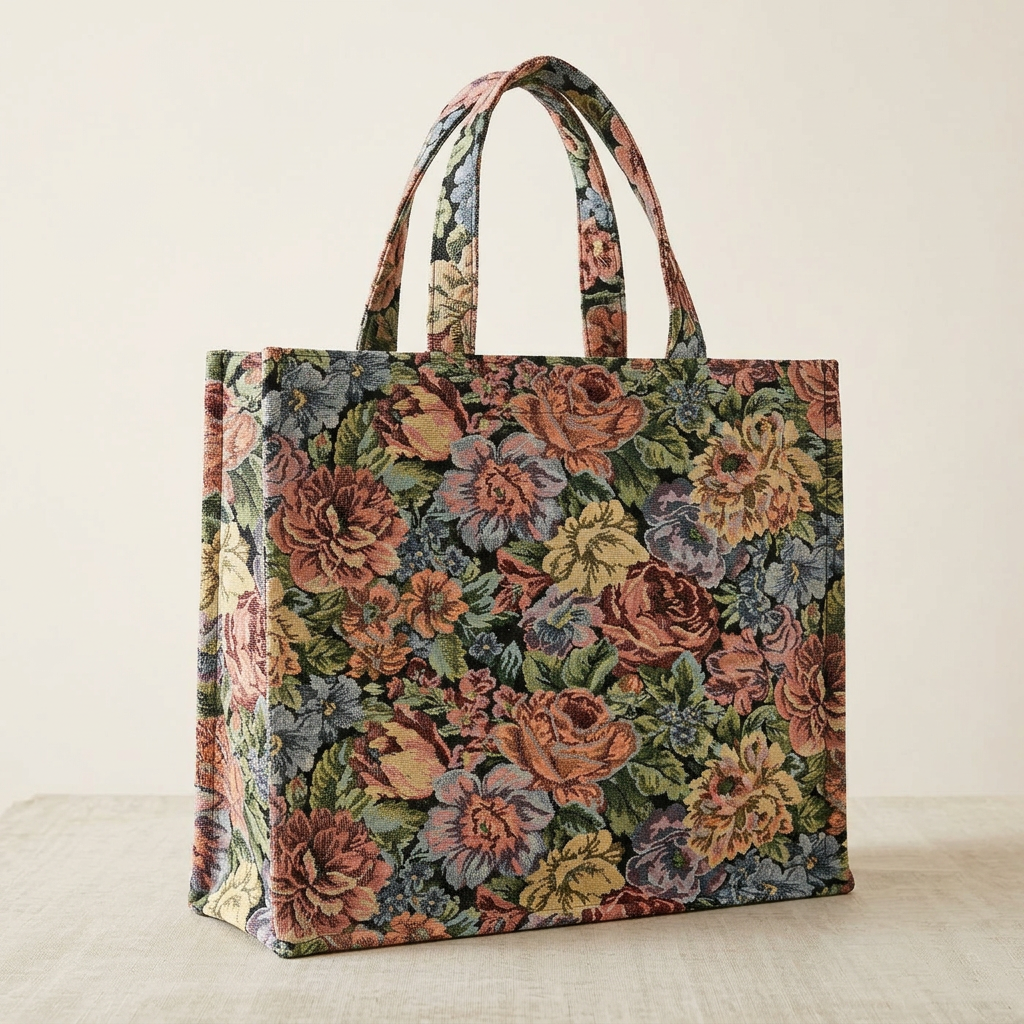 Voorbeeld van een shopper van de gobelin bloemenstof