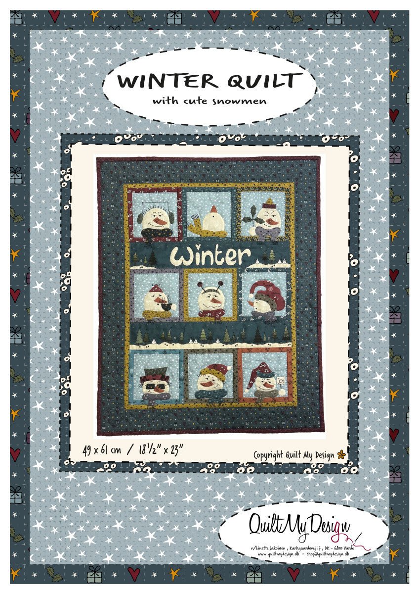 winter quilt with cute snowmen Panel incl patroon - Stitch & Sew